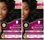 Schwarzkopf Keratin Color, Color & Moisture Permanent Hair Color Cream, 1.2 Jet Black, 1 Kit (Pack of 2)