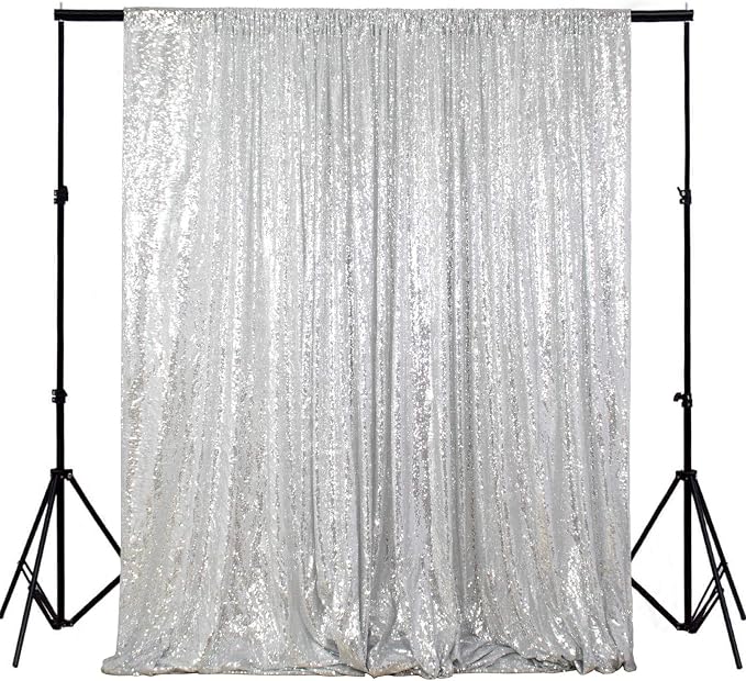 ShinyBeauty Photobooth Background Choice-4FTx7FT-Silver-Sequin backdrops by ShinyBeauty
