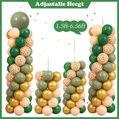 Green and Gold Balloon Column Stand Kit Set of 2, Safari Jungle Baby Shower - Image 6