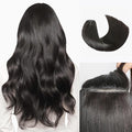 LUVME Invisible Clip in Hair Extensions Real Human Hair, 24 inch 110g 6Pcs, Natural Black Remy Human Hair Extensions Clip ins for Women, Natural Human Hair