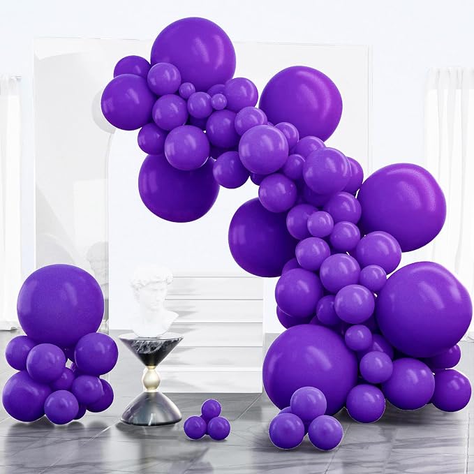 PartyWoo Dark Purple Balloons 100pcs Royal Purple Color Different Sizes | 18 12 by PartyWoo