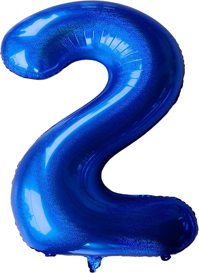 Jonhamwelbor 40 Inch Laser Blue Number 2 Balloon Foil Mylar Giant Balloon by Jonhamwelbor