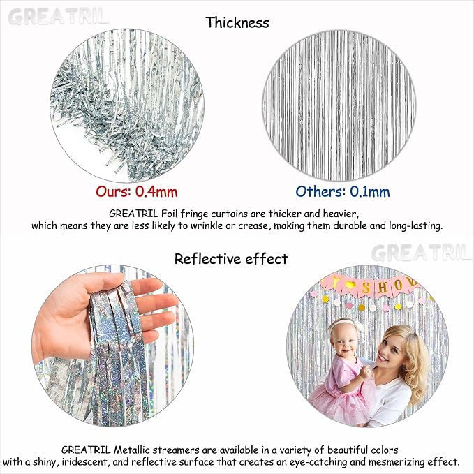 Silver Foil Fringe Tinsel Backdrop - Image 4
