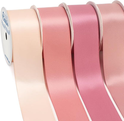 Ribbli Dusty Rose Satin Ribbon 1-1/2 Inch x 4 Rolls Total 40 Yards- Pink/Rose by Ribbli