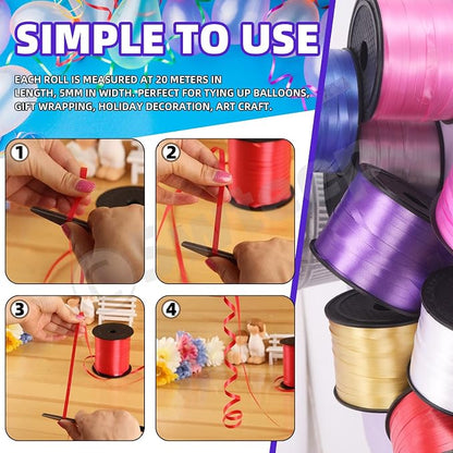 Swpeet 9Pcs 1/5"" Wide x 100 Yards Curling Ribbon - Image 6