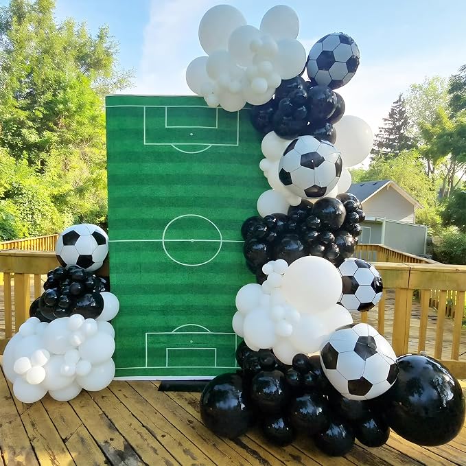 HILAVO Soccer Balloons 18 Inch Black and White Soccer Ball Foil Balloons Print - Image 6