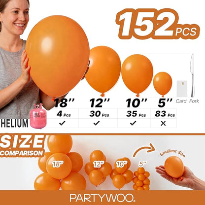 PartyWoo Burnt Orange Balloons 152pcs Terracotta Fall Color 18 12 10 5 Inch | - Image 6