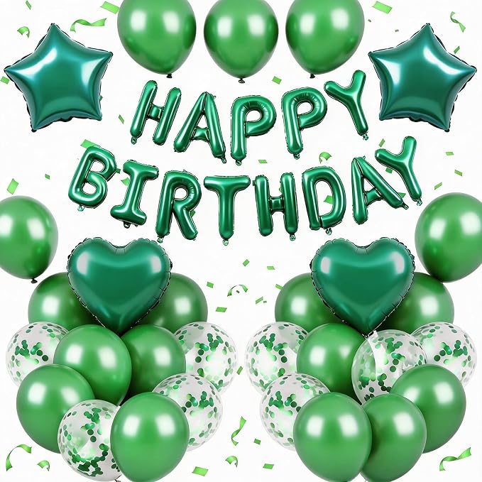 Green Birthday Decorations by BTZO