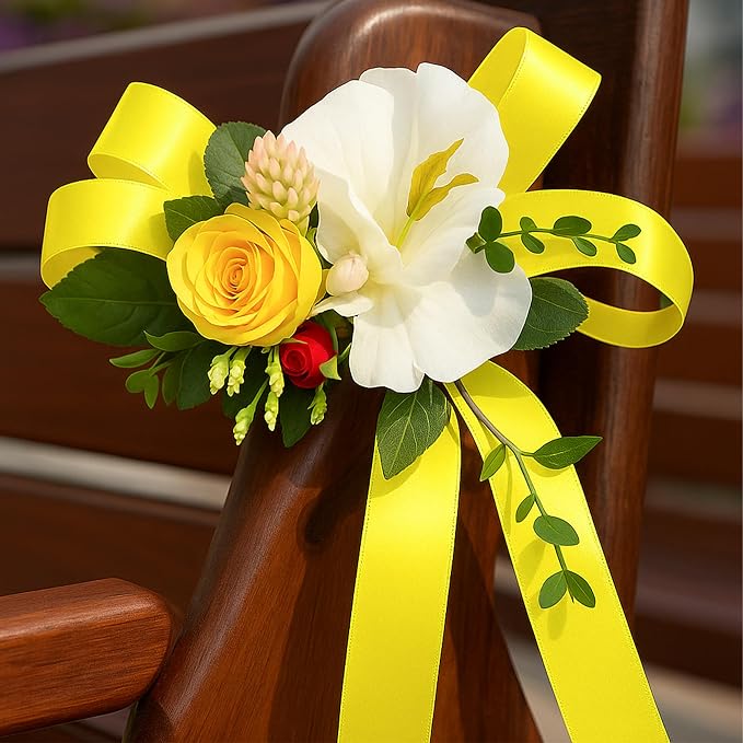1 1/2In 30Yards Lemon Yellow Ribbon - Image 4
