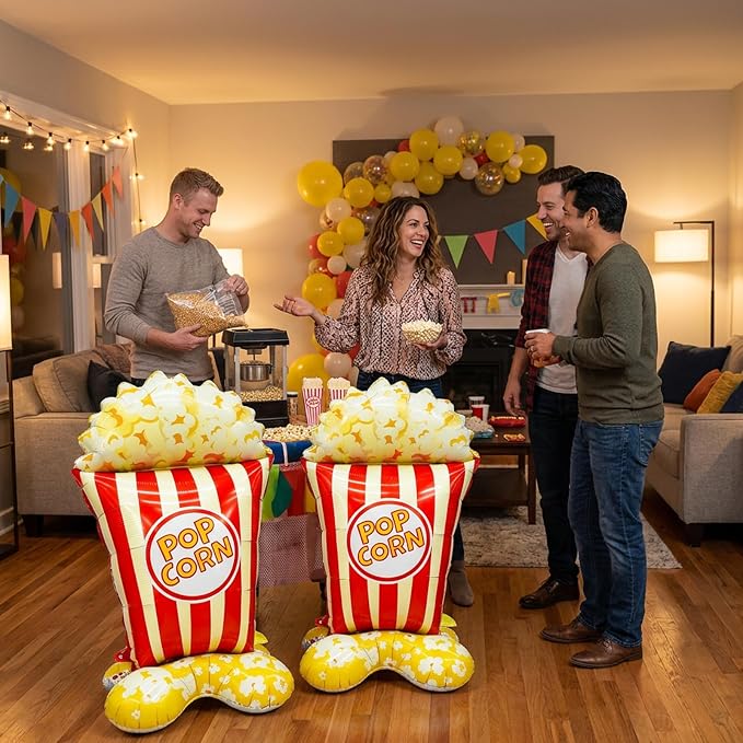 2Pcs Popcorn Balloons, Popcorn Balloon Arch Decor, Giant 44.5 Inch Standing - Image 5