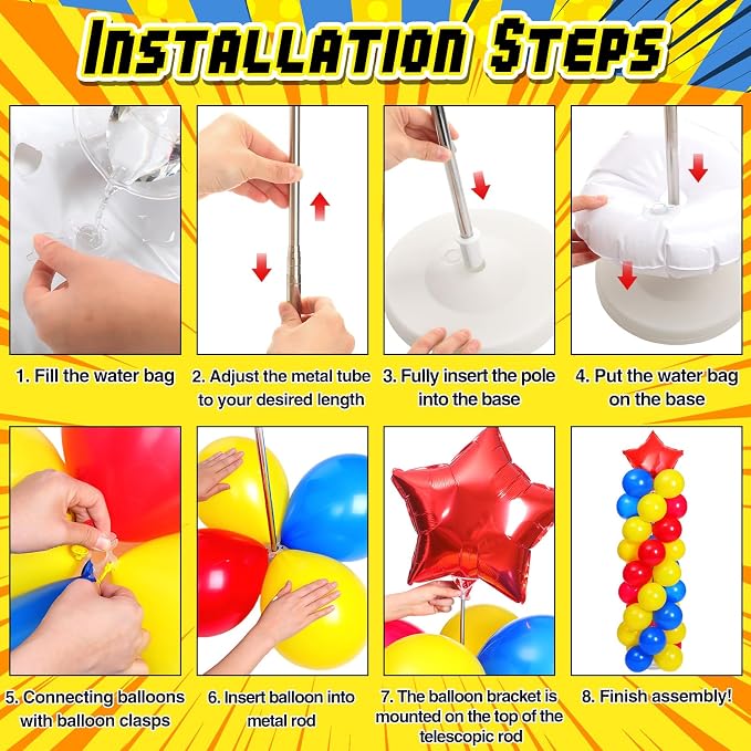Realspring 2 Set Hero Themed Party Decorations Adjustable Red Yellow Blue - Image 4