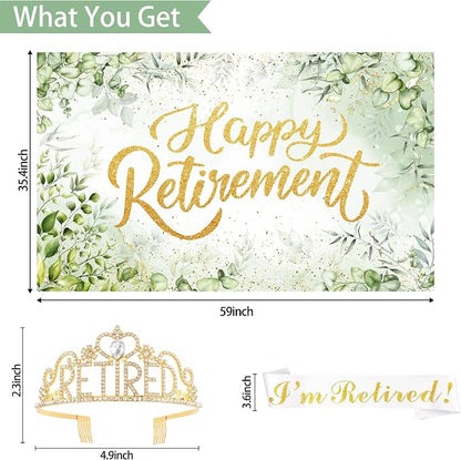 Holkcog Green Retirement Party Decorations Women Men, Hanging Swirls Cards - Image 4