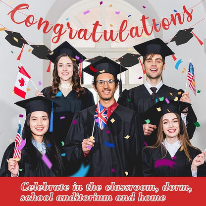 Class of 2026 Graduation Decorations Pre-Strung Glitter Congratulations Banner - Image 5