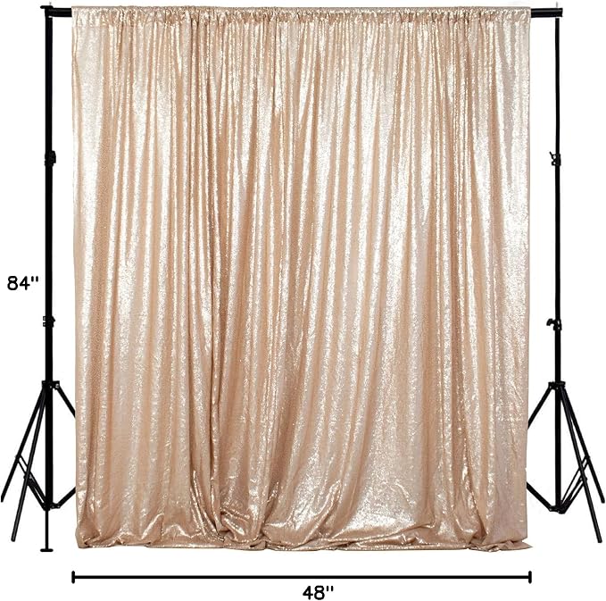 ShinyBeauty PHOTOBOOTH Backdrop Best Choice 4FTx7FT Champagne Sequin Fabric - Image 8