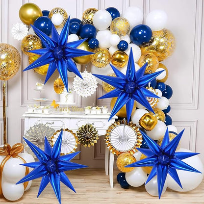 72 Pcs Star Balloons Foil Explosion Balloons Magic 12 Point Star Cone Balloon - Image 2