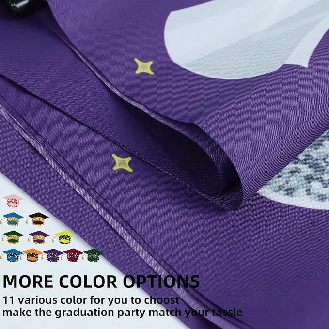 Graduation Decorations 2026 Banner Porch Sign Purple Silver - Image 6