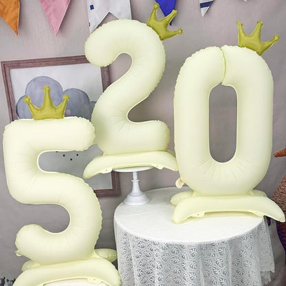 Standing White Crown Number 2 Balloon 40In Retro White Crown 2 Balloon | - Image 5