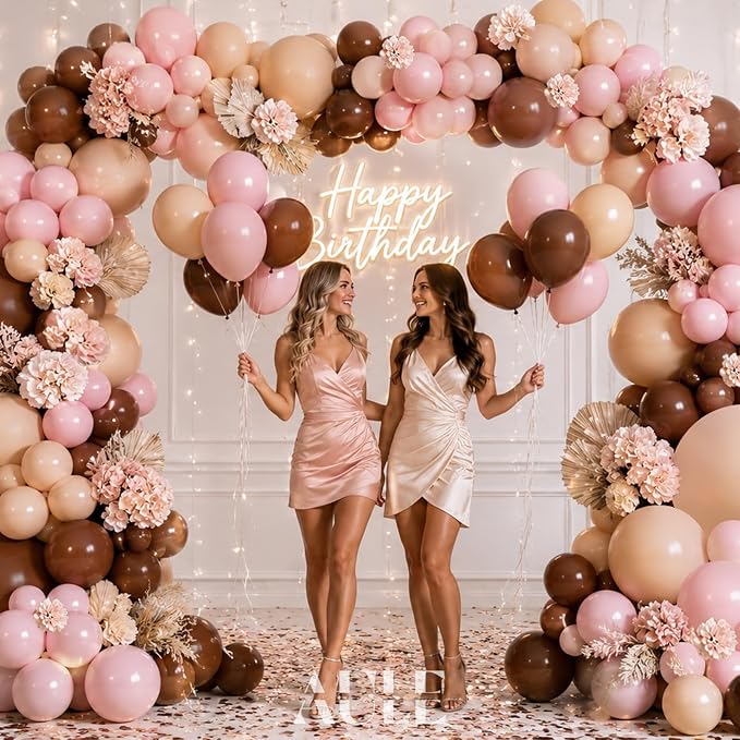 AULE Brown Balloon Arch Kit 155Pcs Light Pink Beige Balloons | Coffee Brown - Image 4
