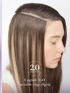 LUVME Invisible Clip in Hair Extensions Real Human Hair, 20 inch 110g 6Pcs, Natural Chestnut Brown Highlights Human Hair Extensions Clip ins for Women, Natural Seamless Straight Human Hair