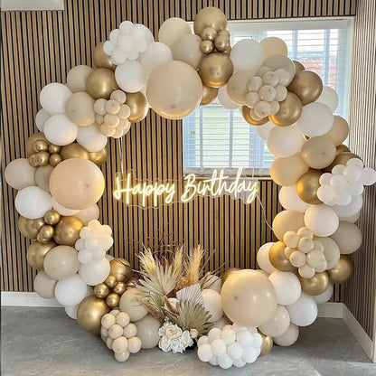White Sand Gold Balloons Garland Arch Kit by EDFHSEZ