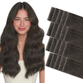 GOO GOO Invisi Edge Tape in Hair Extensions Human Hair, 1C Mocha Brown 20pcs 12inch 40g, Virgin Remy Hair, Seamless Injected Tape, Natural Look