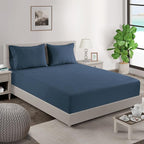 Lane Linen 100% Organic Cotton King Size Pillow Cases Set of 2 (20''x36'') Pillow Cases King Size Certified Organic Cotton Pillowcases Set of 2 Navy Blue