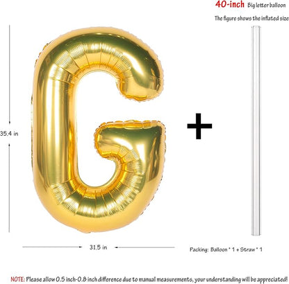 Letter Balloons 40 Inch Giant Jumbo Helium Foil Mylar Gold G | - Image 2