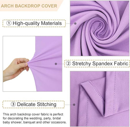 FANPROMS Arch Backdrop Cover Set of 2 Lavender 6FT 7.2FT Wedding Arch Cover - Image 3