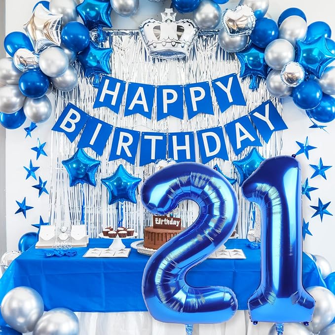 Navy Blue 21st Birthday Balloons - Image 4