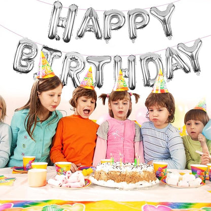 Silver Happy Birthday Balloons Banner Mylar Foil Letters | Inflatable Party - Image 4