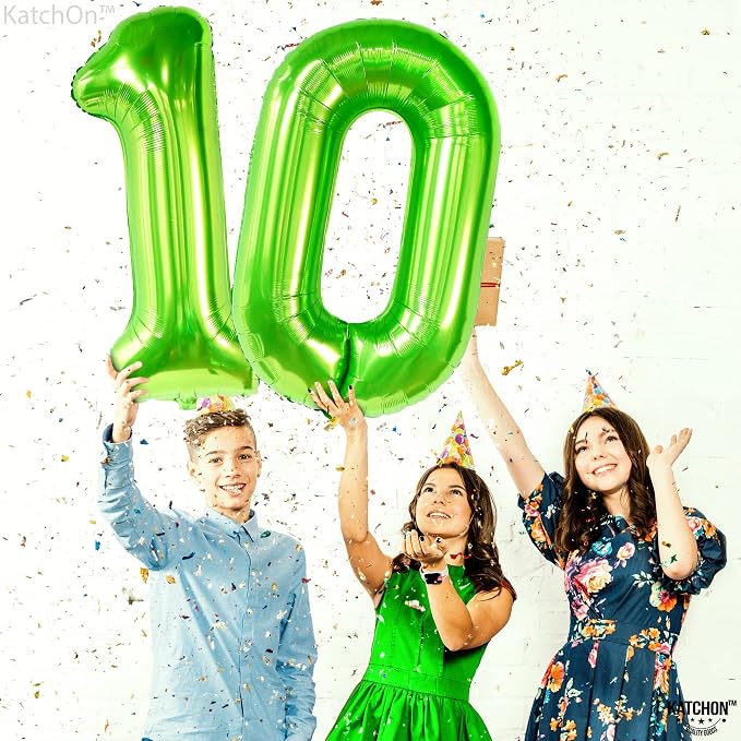 KatchOn Green number 10 balloon 40 Inch - Image 2