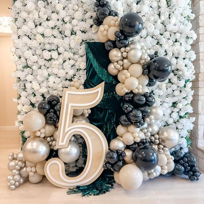 Sand White Black Gold Balloon Arch Kit, Balloon Garland - Image 8