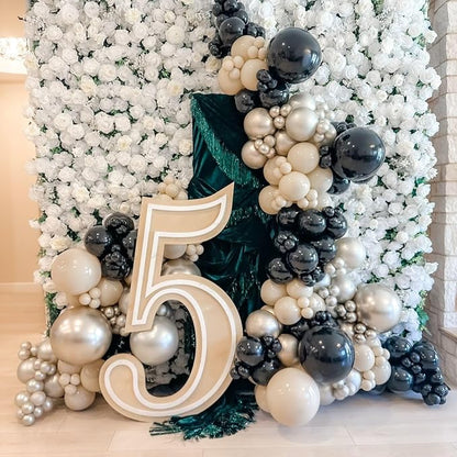 Sand White Black Gold Balloon Arch Kit, Balloon Garland - Image 8