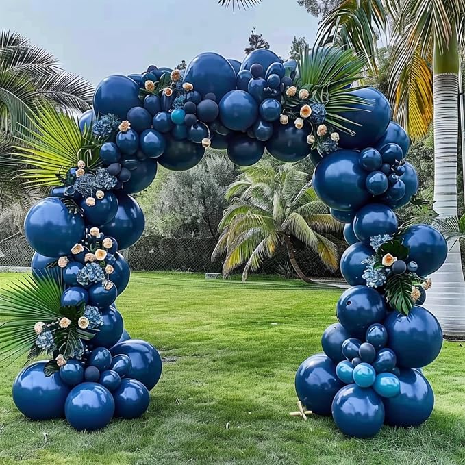 Double Stuffed Dusty Blue Balloon Garland Arch Kit | 18/12/10/5inch Different by Unknown