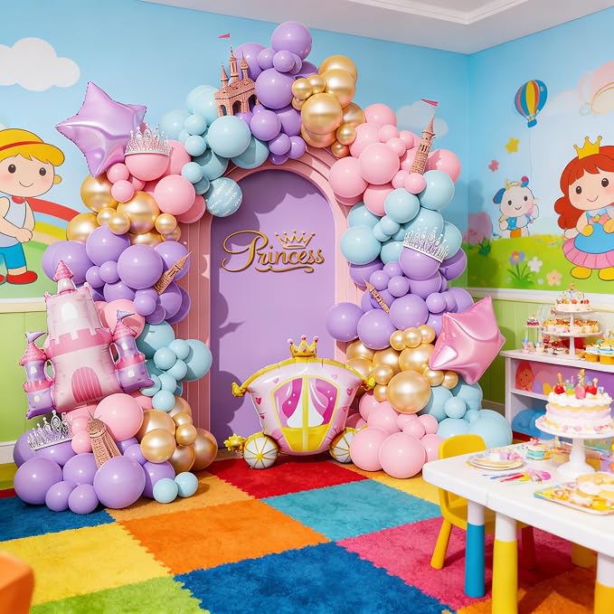 Princess Balloon Garland Arch for Girls Princess Baby Shower Birthday Party | - Image 7