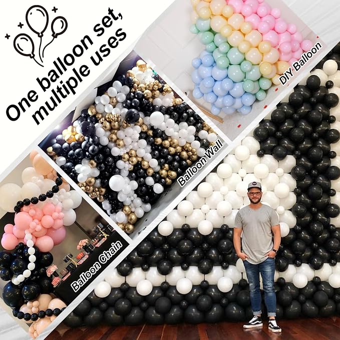 Black and Silver Linking Balloons, Quick Linked Balloon - Image 3
