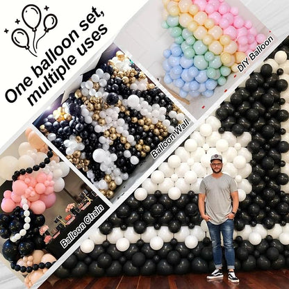 Black and Silver Linking Balloons, Quick Linked Balloon - Image 3