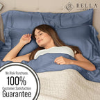 Bella Coterie | Luxury Bamboo Viscose Queen Size Pillowcase Set | 100% Organically Grown | Ultra Soft | Cooling | 2 Pcs [Slate Blue]
