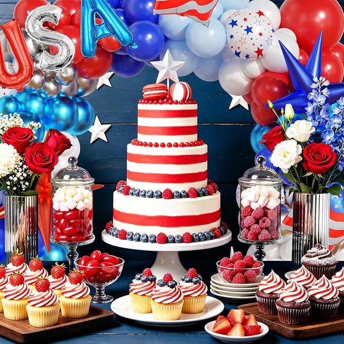 152Pcs 4th of July Balloon Arch Garland Kit Red White and Blue Party Decorations - Image 5