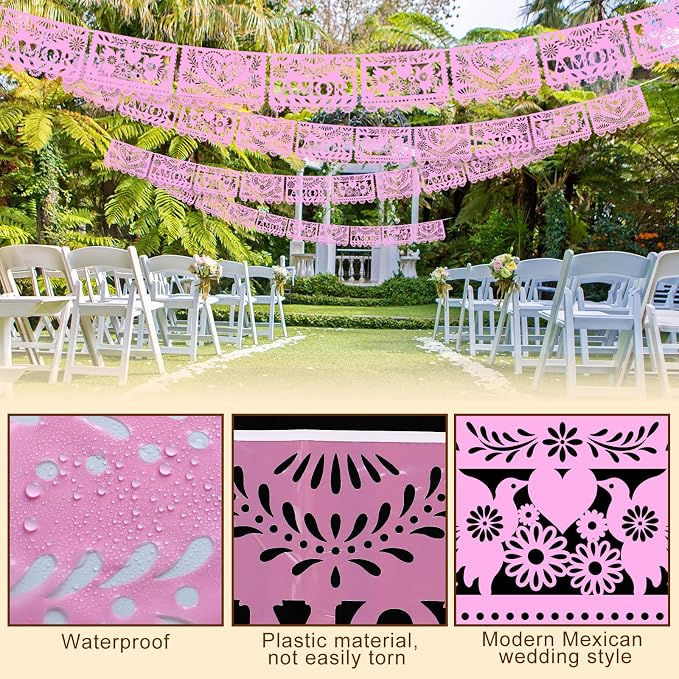 TaoBary 6 Pcs Papel Picado Mexican Wedding Cielito Lindo Party Decor 118 Feet - Image 3