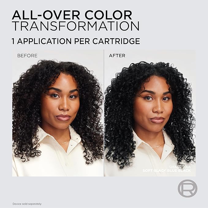 L'Oreal Paris Colorsonic Permanent Hair Dye Cartridge, Vibrant Hair Color for Root Touch Up, Gray Coverage or All Over Color in just 5 Minutes, 2AA Soft Blue Black (Coloring Device Sold Separately)