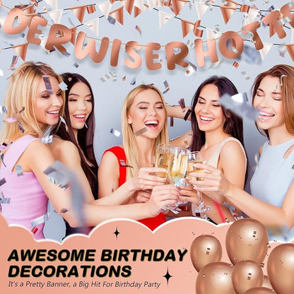 Fulmoon Set of 3 Pre Strung Older Wiser Hotter Glitter Banner Funny Birthday - Image 6