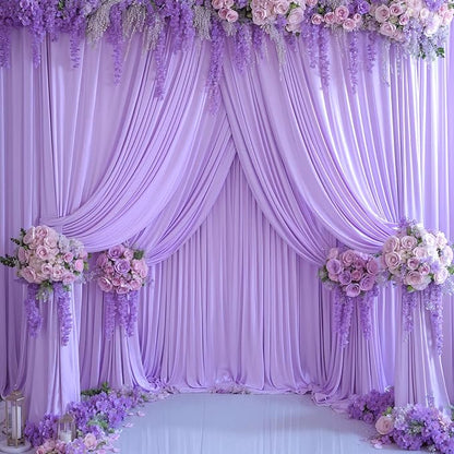10 Panels Lavender Backdrop Curtains - Image 5