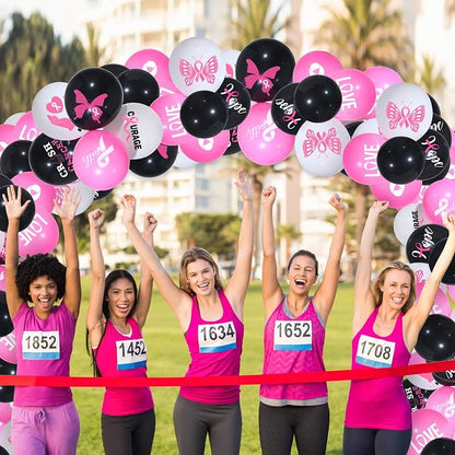 Tiamon 45 Pcs Breast Cancer Awareness Balloons Breast Cancer Party Supplies - Image 4