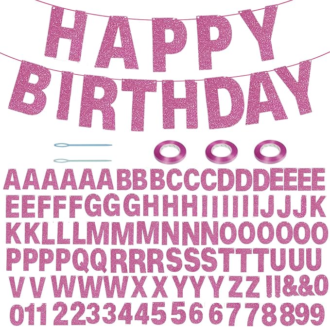 116 Pcs DIY Glitter Customizable Banner Kit Custom Banner Including 111 Letters by ZJWZSLI