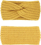 DRESHOW Knit Crochet Headband for Women Ear Warmer Soft Turban Stretch Warmer Headbands Winter Fashion Head Wrap