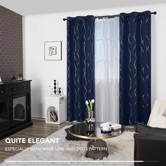 Deconovo Living Room Curtains 84 Inches Long, Thermal Insulated, Room Darkening - Image 3