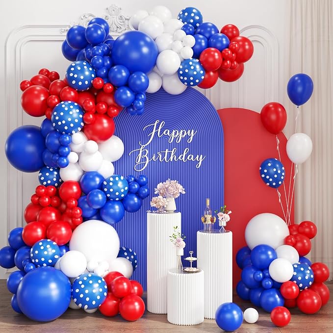 Red White Blue Balloon Arch Kit by Unknown