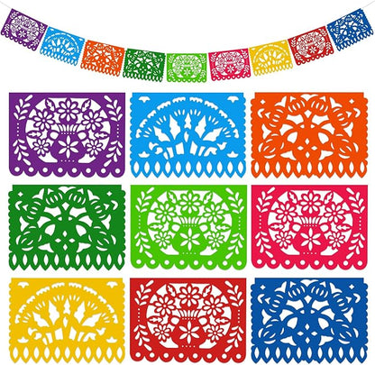 DOMESTAR 1 Pack 18 FT Papel Picado Banner, Fiesta Mexican Party Decoration | by DOMESTAR