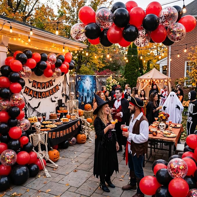 154 PCS Red and Black Balloon Arch Kit, Different Sizes - Image 6